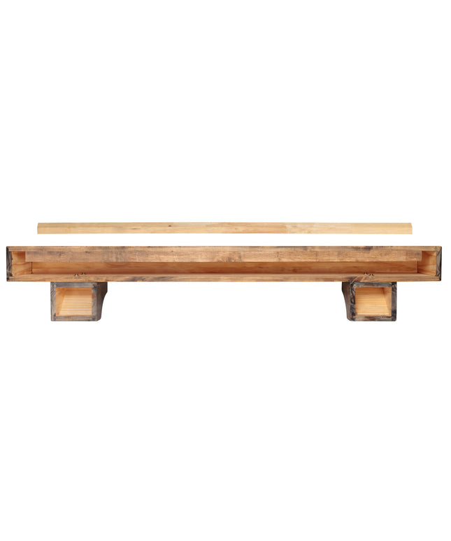Pearl Mantels 72" Shenandoah Wood Fireplace Mantel Shelf with Corbels 412-72-10 - Dune Distressed