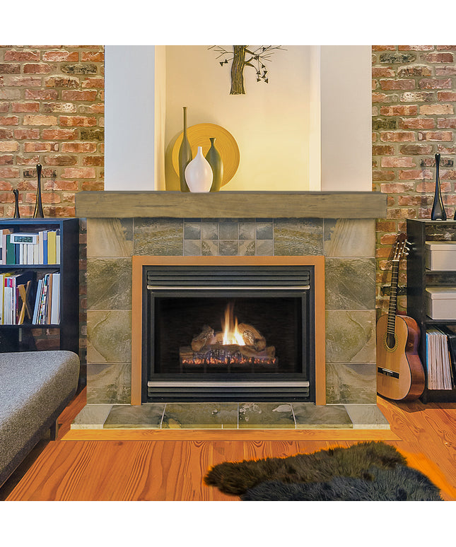 Pearl Mantels 72" Shenandoah Wood Fireplace Mantel Shelf with Corbels 412-72-10 - Dune Distressed