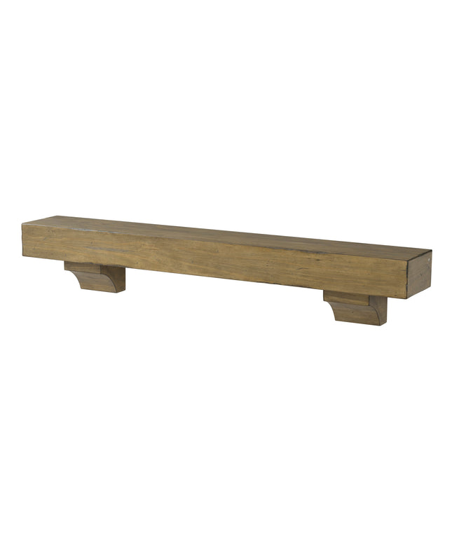Pearl Mantels 48" Shenandoah Wood Fireplace Mantel Shelf with Corbels 412-48-10 - Dune Distressed
