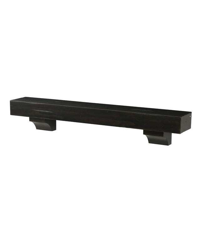 Pearl Mantels 60" Shenandoah Wood Fireplace Mantel Shelf with Corbels 412-60-20 - Espresso Distressed