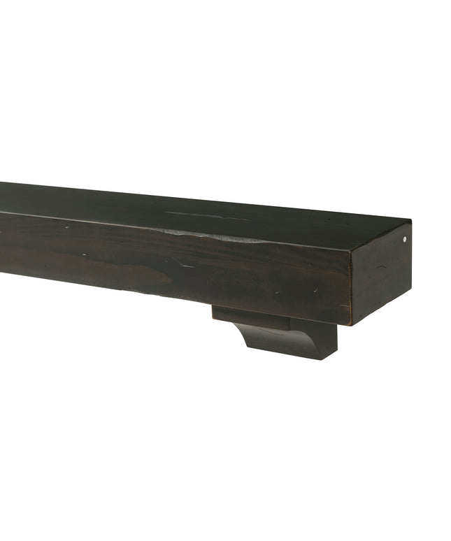 Pearl Mantels 48" Shenandoah Wood Fireplace Mantel Shelf with Corbels 412-48-20 - Espresso Distressed