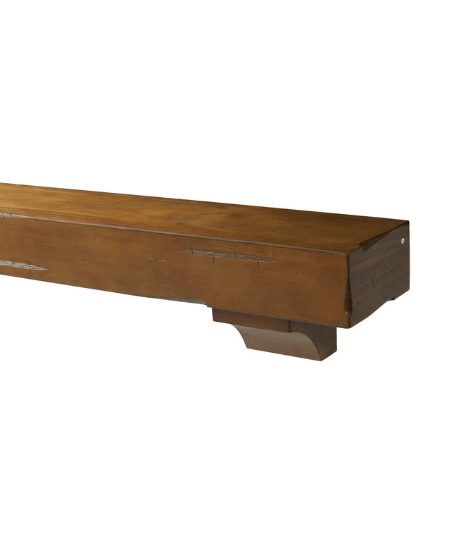 Pearl Mantels 60" Shenandoah Wood Fireplace Mantel Shelf with Corbels 412-60-50 - Medium Rustic Distressed