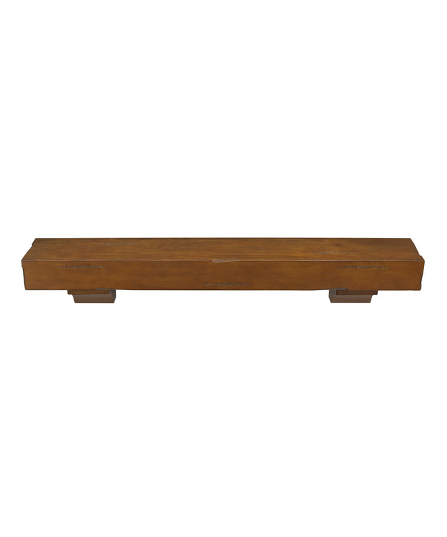 Pearl Mantels 60" Shenandoah Wood Fireplace Mantel Shelf with Corbels 412-60-50 - Medium Rustic Distressed