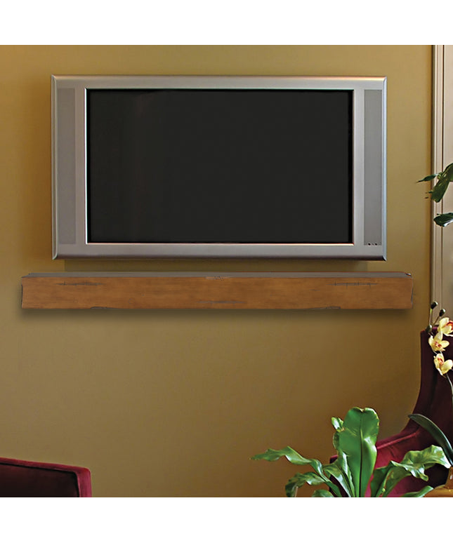 Pearl Mantels 60" Shenandoah Wood Fireplace Mantel Shelf with Corbels 412-60-50 - Medium Rustic Distressed