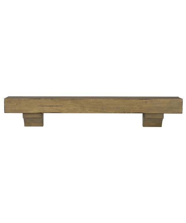 Pearl Mantels 72" Shenandoah Wood Fireplace Mantel Shelf with Corbels 412-72-10 - Dune Distressed