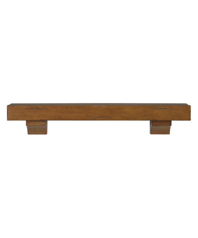 Pearl Mantels 60" Shenandoah Wood Fireplace Mantel Shelf with Corbels 412-60-50 - Medium Rustic Distressed