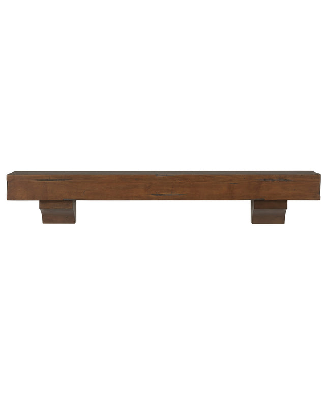 Pearl Mantels 60" Shenandoah Wood Fireplace Mantel Shelf with Corbels 412-60-70 - Cherry Distressed