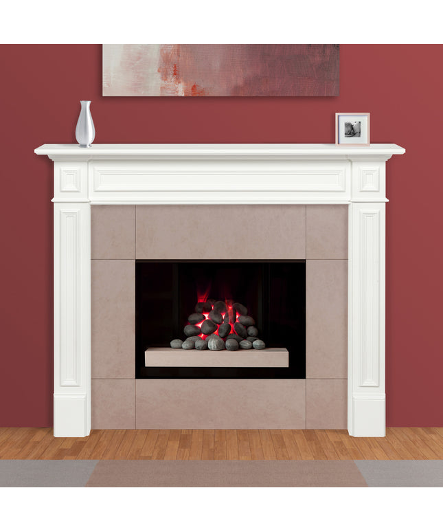 Pearl Mantels 64"W x 52"H x 8"D Mike MDF Fireplace Mantel Surround 525-48 - White