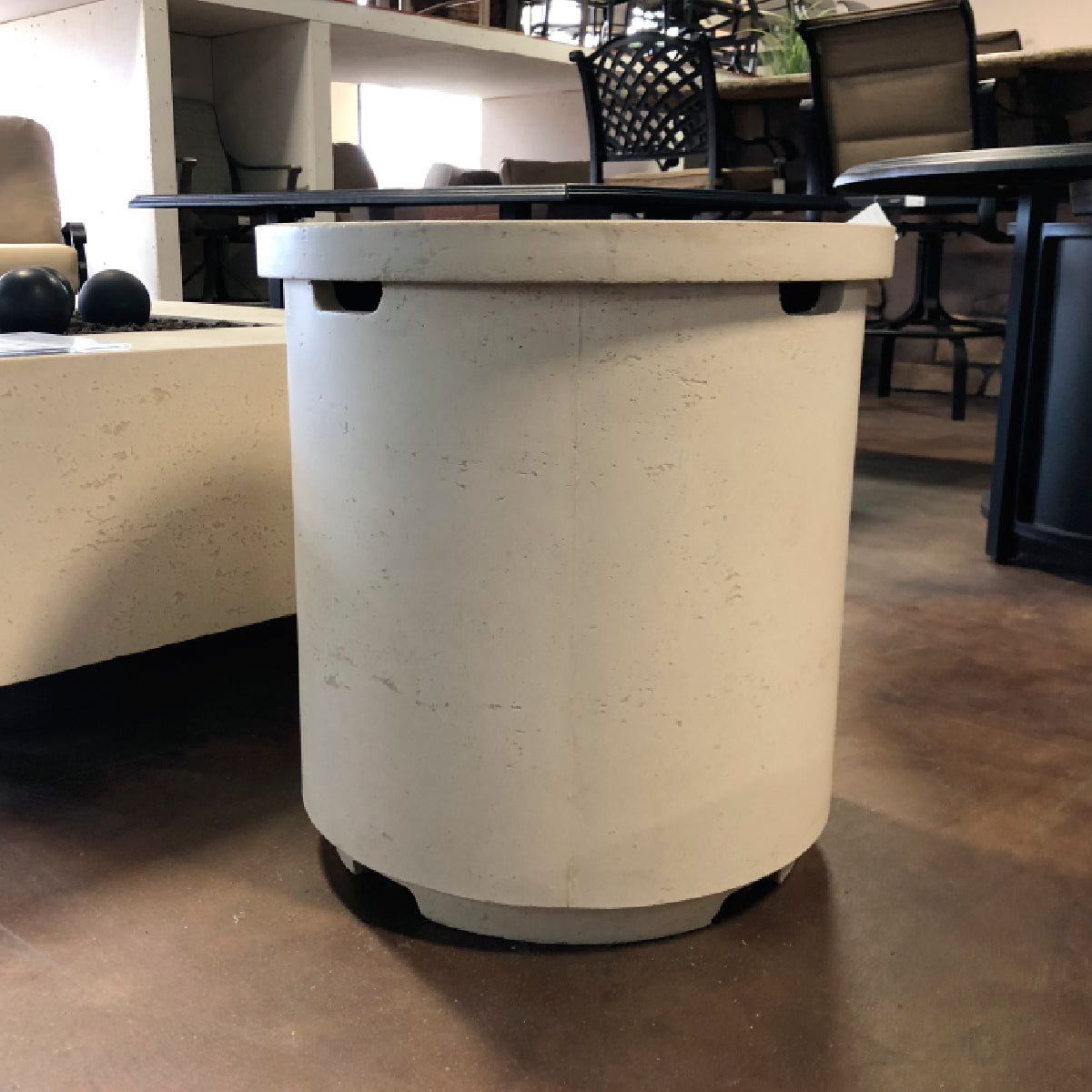 20-3/4" American Fyre Designs Contempo Tank End Table Travertine 8510-TR