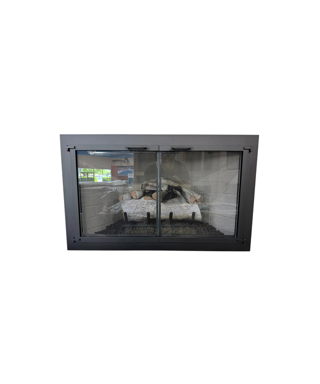 Brentwood Transitional Fireplace Doors - Matte Black