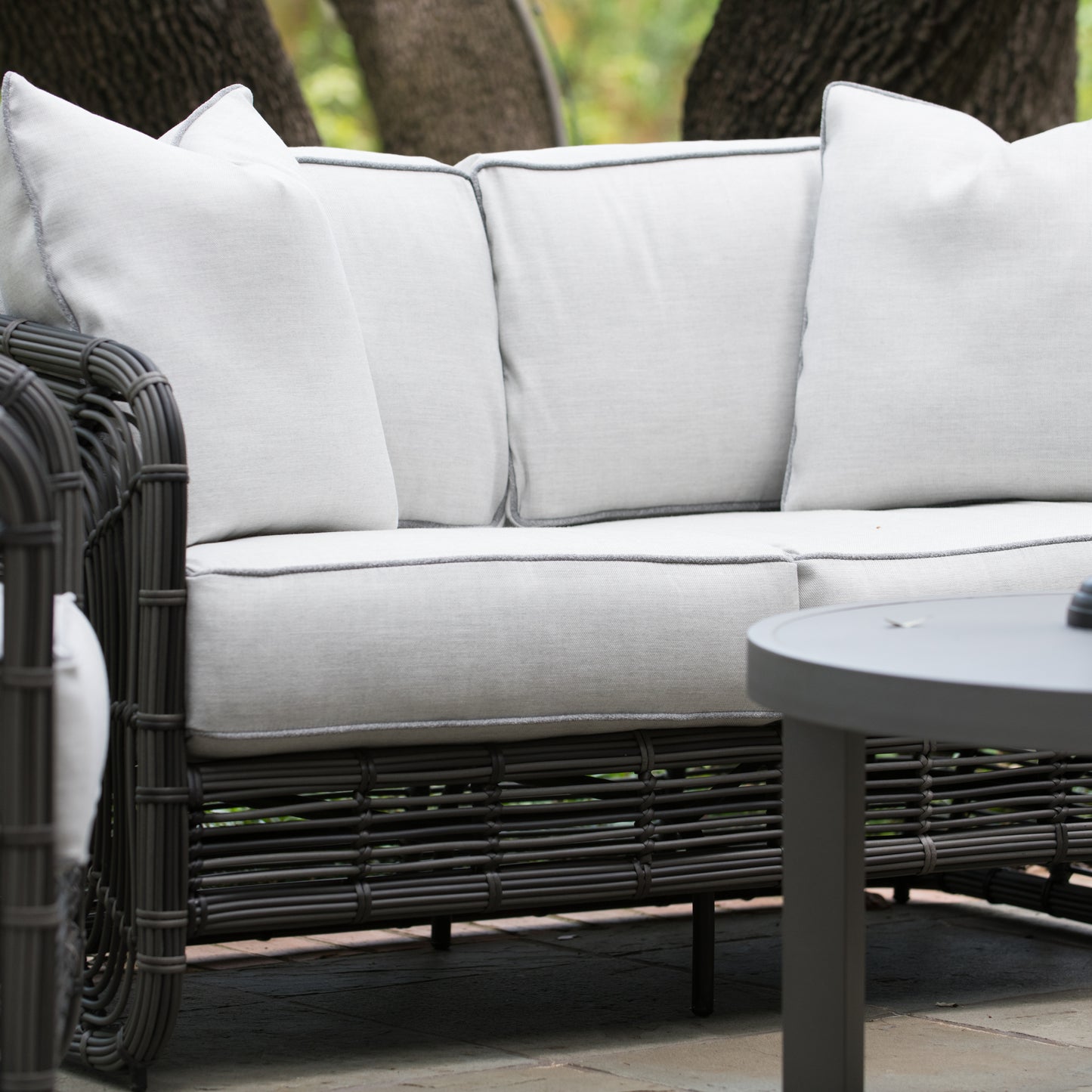 Woodard Carver Cushion Love Seat S675021 - Rumor Slate