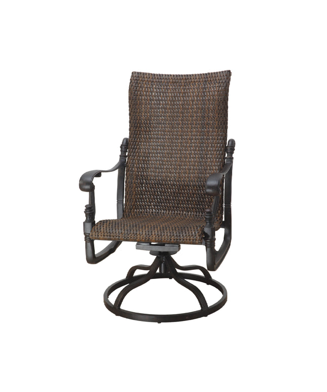 Gensun Florence Woven High Back Swivel Rocker 70230011 - Desert Bronze / Chestnut
