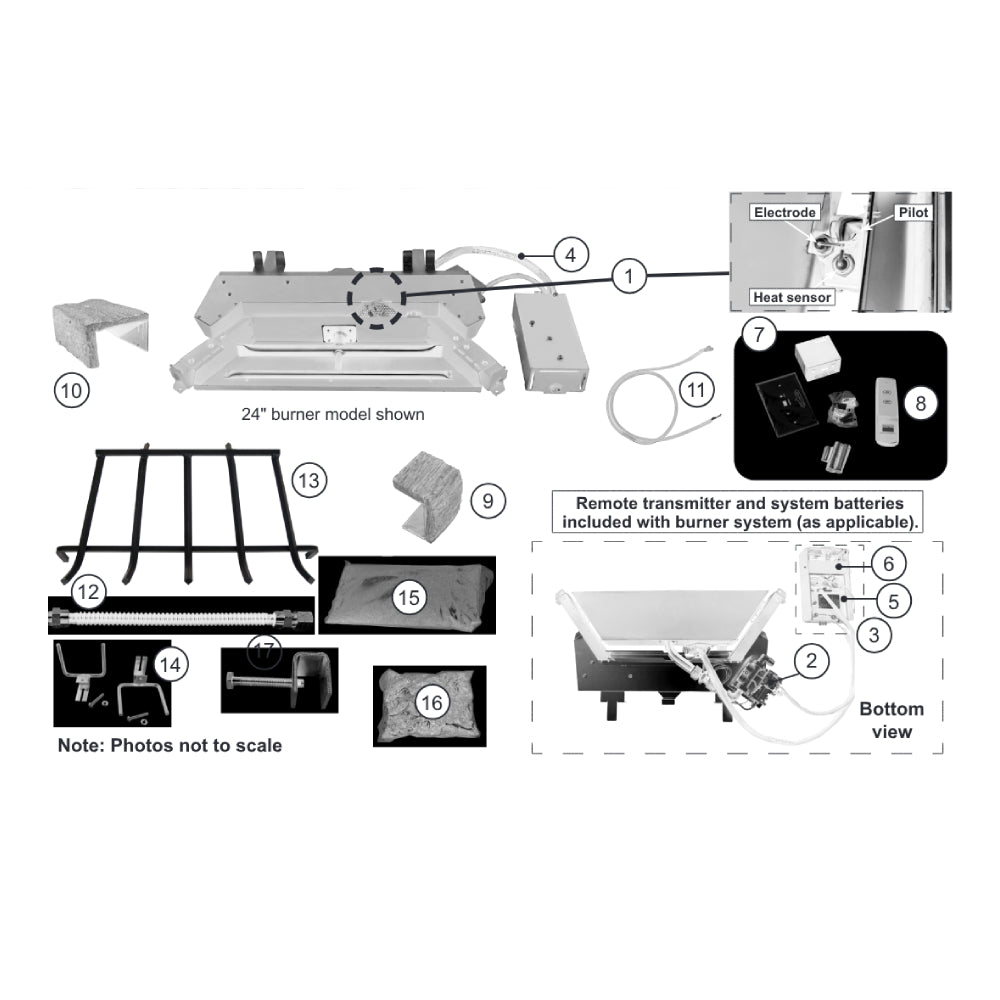 24" Real Fyre G46 Burner System with Remote G46-24-02