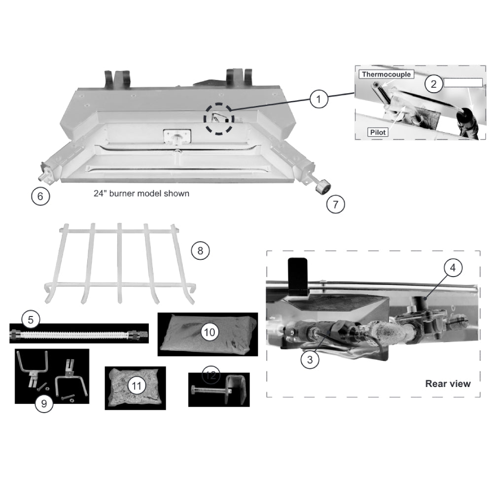 18" Real Fyre G46 Burner System with Safety Pilot Kit G46-18