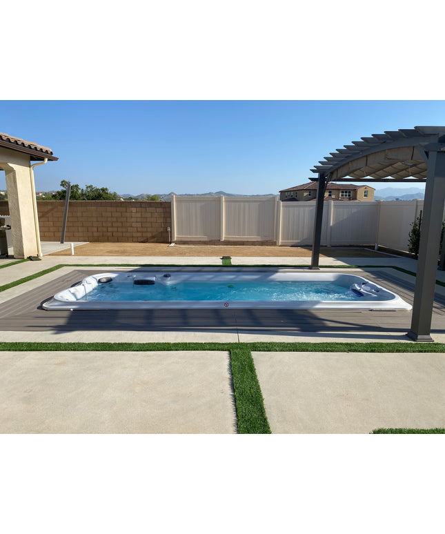 Jacuzzi® J-19™ PowerActive™ Swim Spa Package - Platinum Smoked Ebony