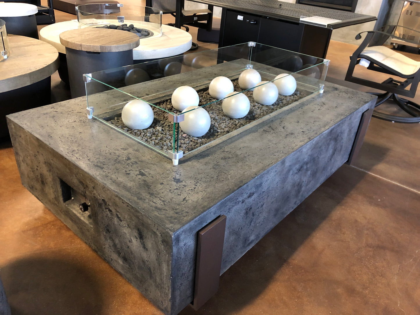 60" x 36" American Fyre Designs Iron Saddle Firepit Dark Bassalt 580-DB-11-M7