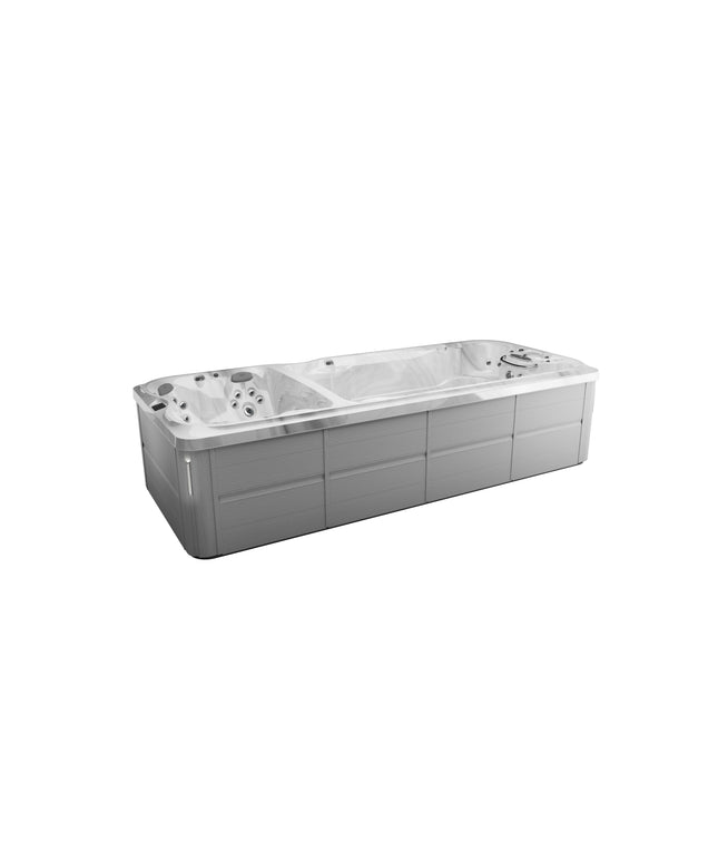 Jacuzzi® J-19™ PowerActive™ Dual Temp Swim Spa Package - Platinum Brushed Gray