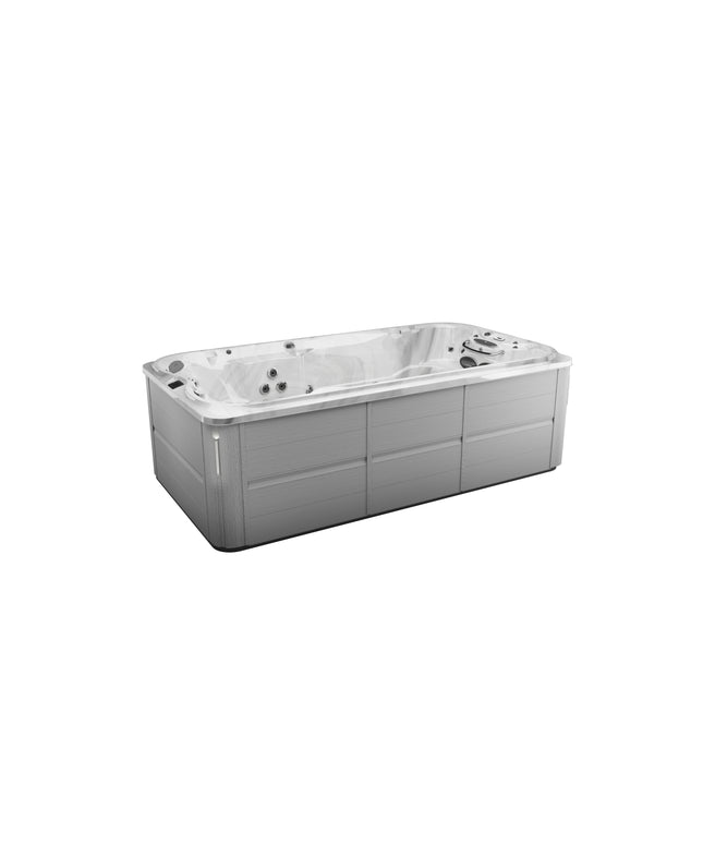 Jacuzzi® J-14™ PowerPro™ Swim Spa Package - Platinum Brushed Gray