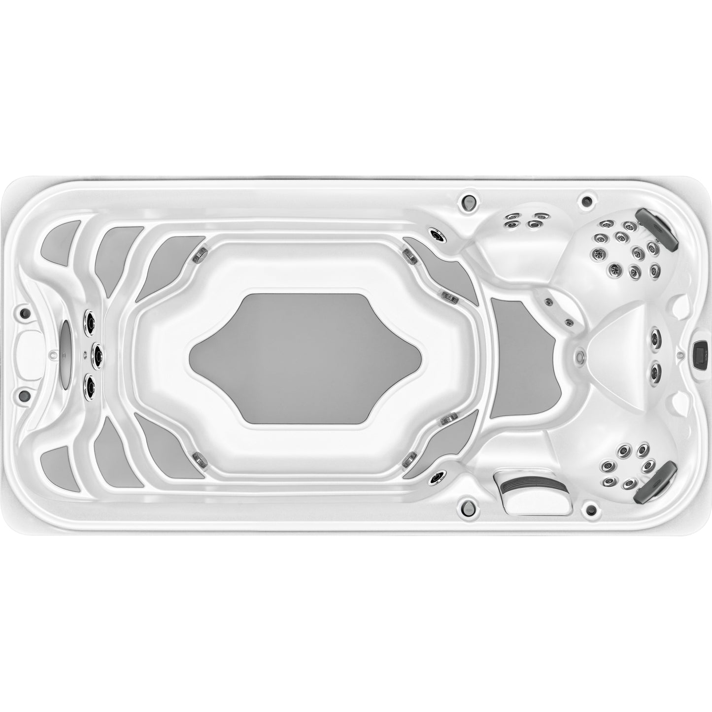 Jacuzzi® J-16™ PowerActive™ Swim Spa Package - Platinum Brushed Gray