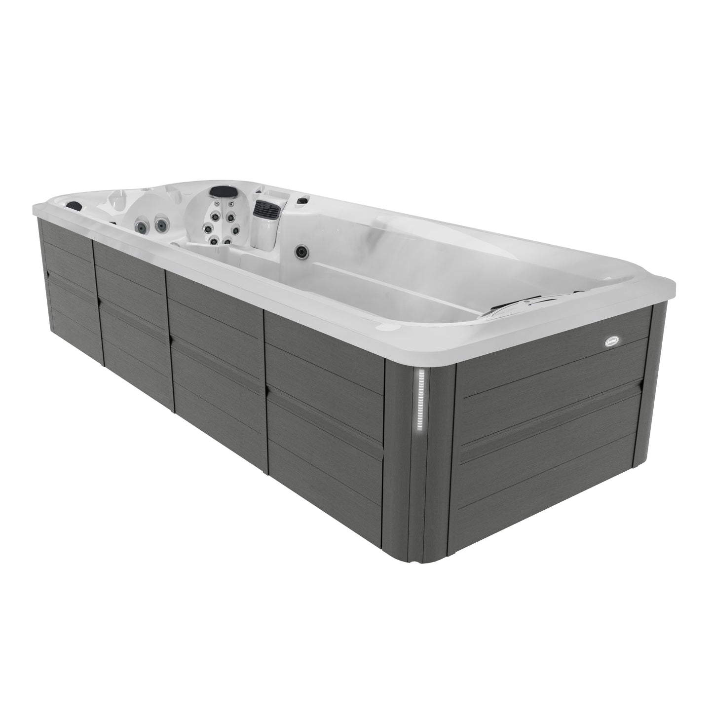 Jacuzzi® J-19™ PowerActive™ Swim Spa Package - Platinum Smoked Ebony