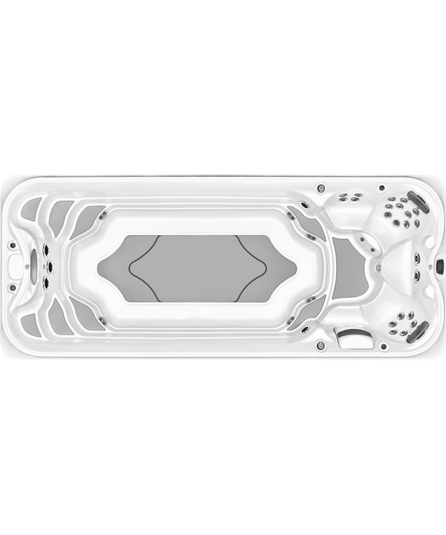 Jacuzzi® J-19™ PowerActive™ Swim Spa Package - Platinum Brushed Gray