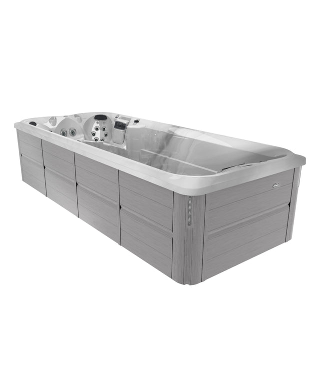 Jacuzzi® J-19™ PowerPro™ Swim Spa Package - Platinum Brushed Gray