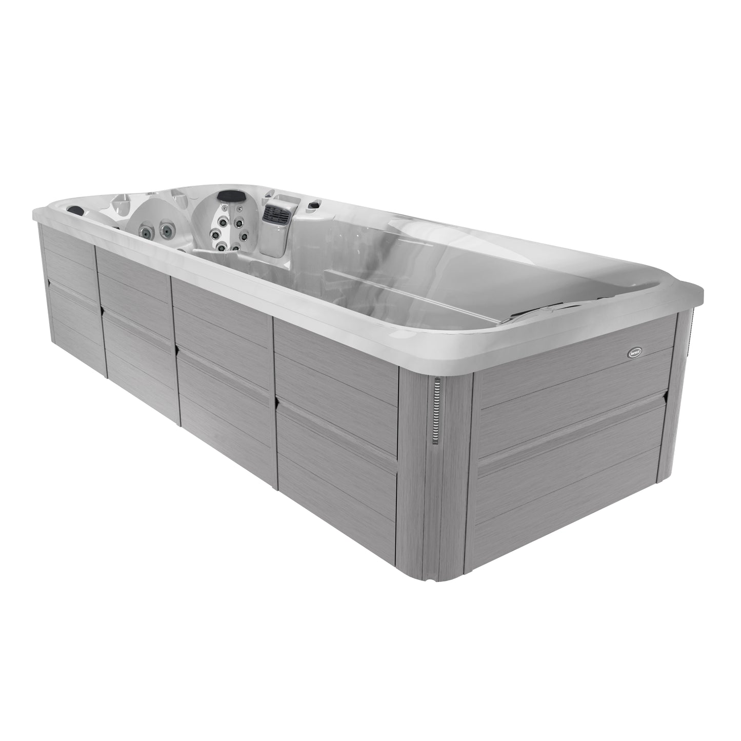 Jacuzzi® J-19™ PowerPro™ Swim Spa Package - Platinum Brushed Gray