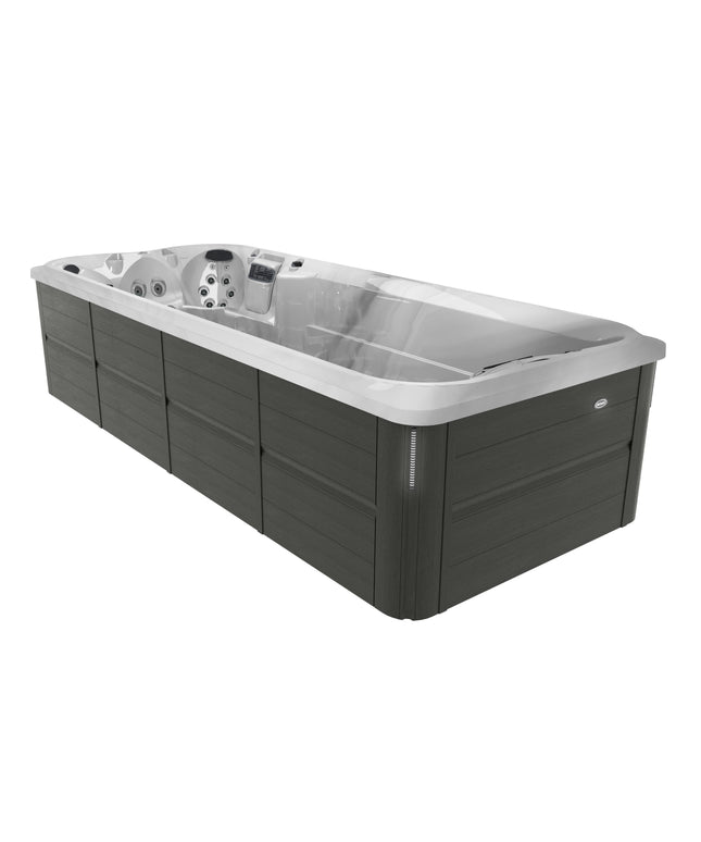 Jacuzzi® J-19™ PowerPro™ Swim Spa Package - Platinum Smoked Ebony