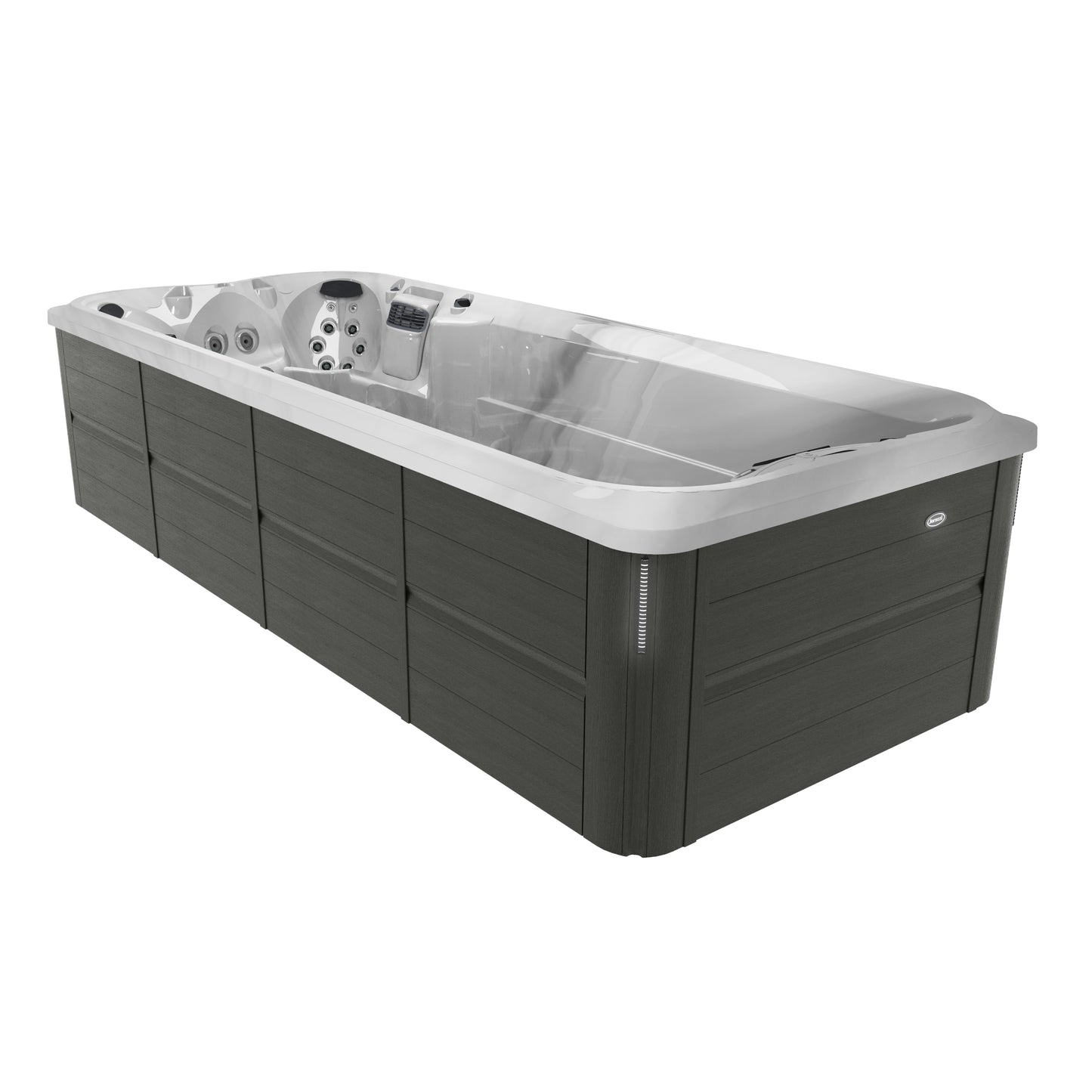 Jacuzzi® J-19™ PowerPro™ Swim Spa Package - Platinum Smoked Ebony