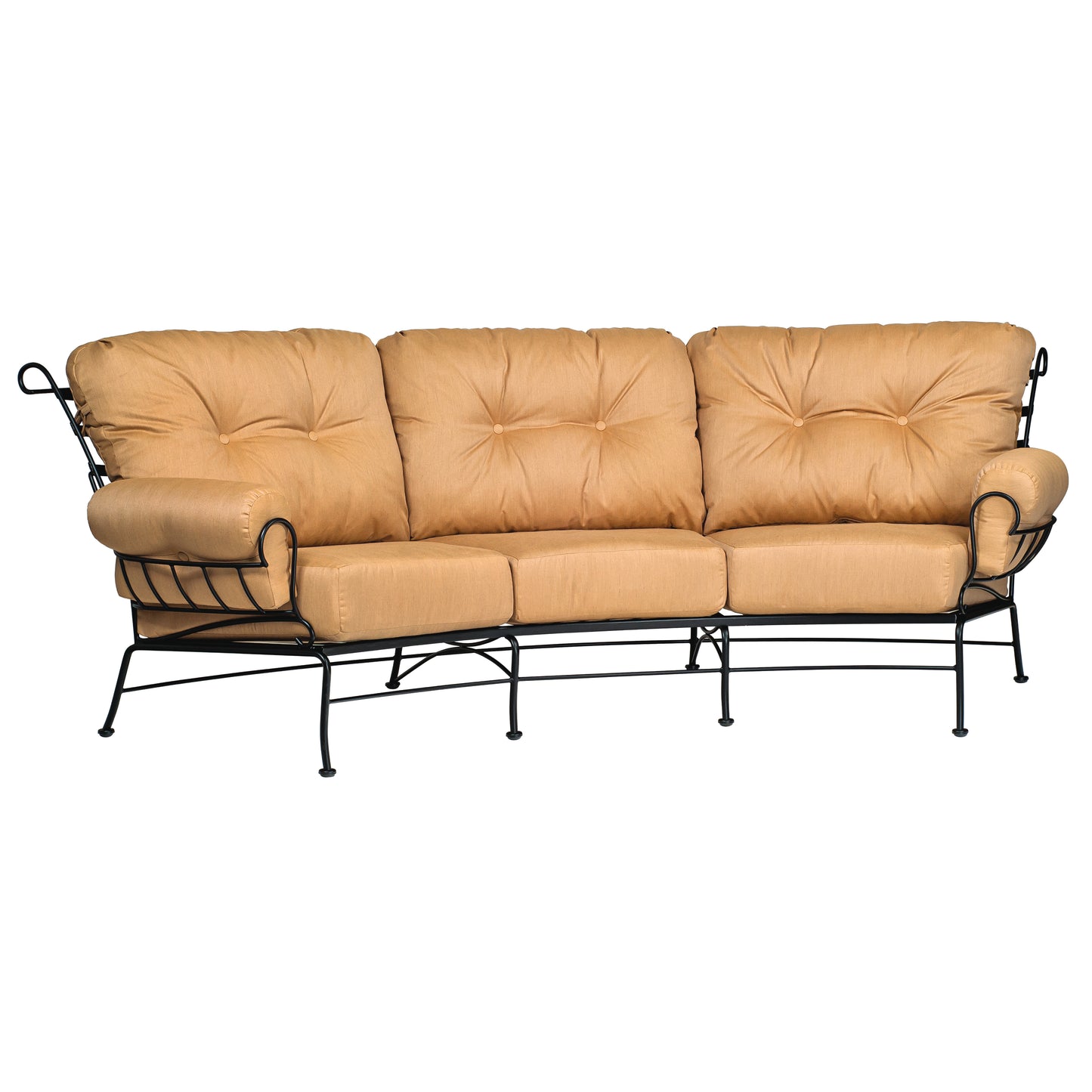 Woodard Terrace Cushion Crescent Sofa 790064 - Textured Black / Michelangelo Toast