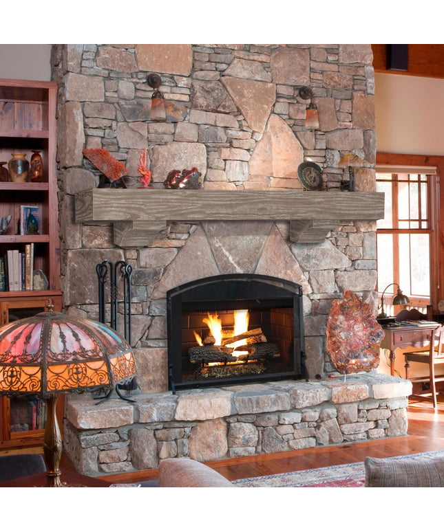 Pearl Mantels 48" Shenandoah Wood Fireplace Mantel Shelf with Corbels 412-48-09 - Farmhouse