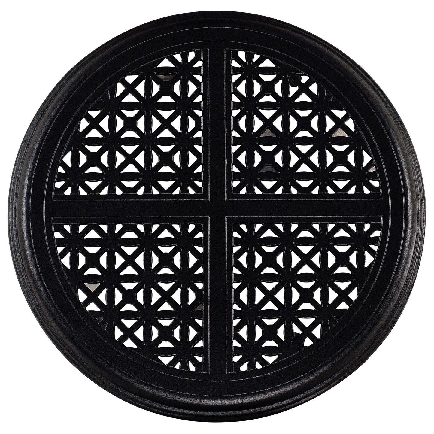 Woodard Hampton 22" Round End Table 05122 + 5P2400 - Textured Black
