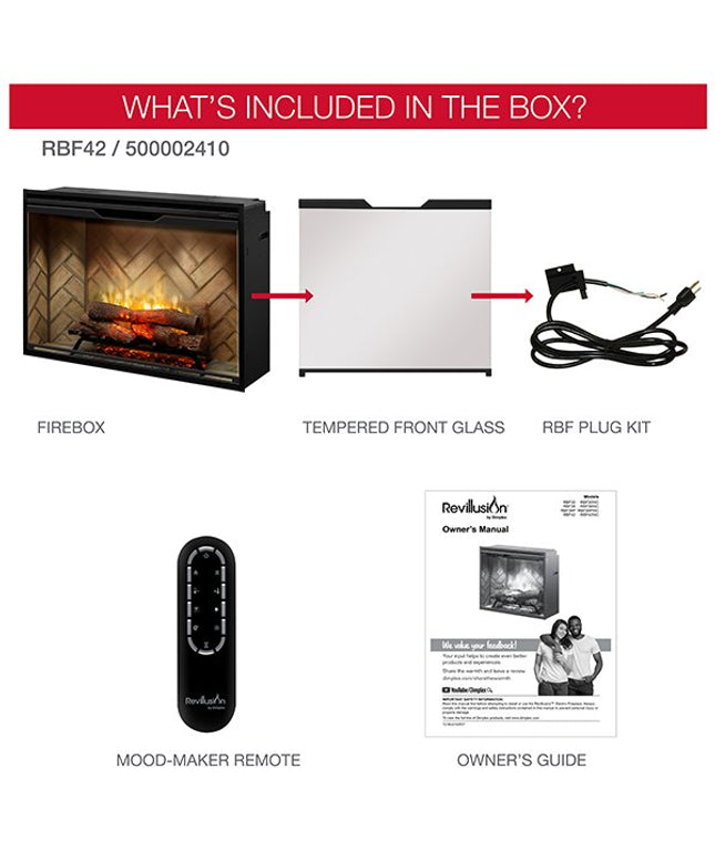 Dimplex Revillusion® 42" Electric Fireplace Herringbone REV42-HB