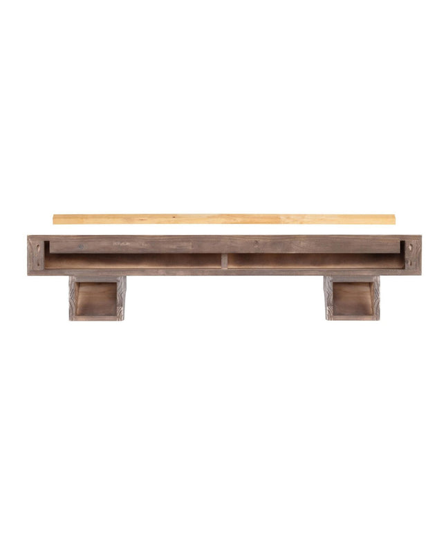 Pearl Mantels 60" Shenandoah Wood Fireplace Mantel Shelf with Corbels 412-60-09 - Farmhouse (Display Model)