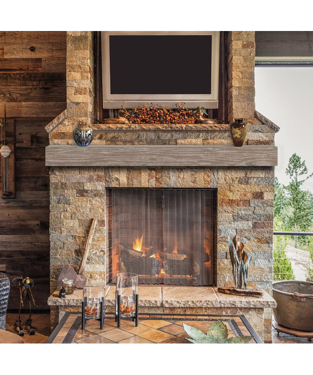 Pearl Mantels 60" Shenandoah Wood Fireplace Mantel Shelf with Corbels 412-60-09 - Farmhouse (Display Model)