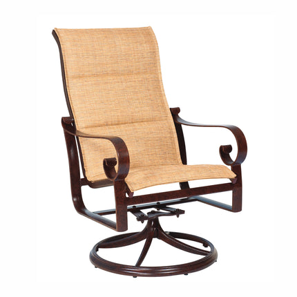 Collection image for: Outdoor Padded Sling High Back Swivel Rocking Dining Chairs