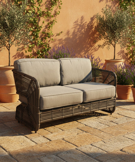 Woodard Carver Cushion Love Seat S675021WL - Sonnet Gray