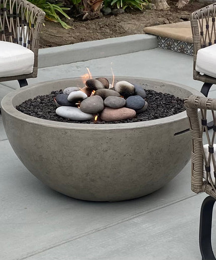 American Fyre Designs 36"Diameter x 16"H Round Fire Bowl 732-LB-11-M6 - Light Bassalt