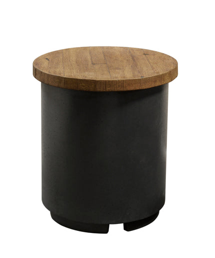 American Fyre Designs 17-3/4"Diameter x 21-1/2"H Contempo Tank End Table French Oak 8510-BA-FO