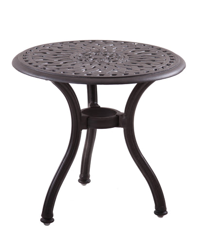 Darlee Series 60 22"Diameter x 21"H Round Cast Aluminum End Table 201060-R - Antique Bronze