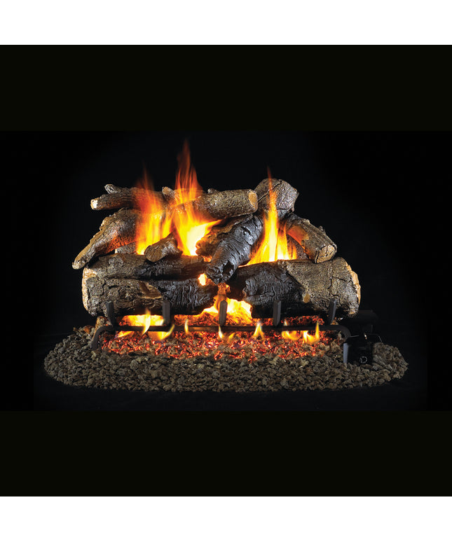 24" Real Fyre Charred American Oak Gas Log Set with Remote Ignition
