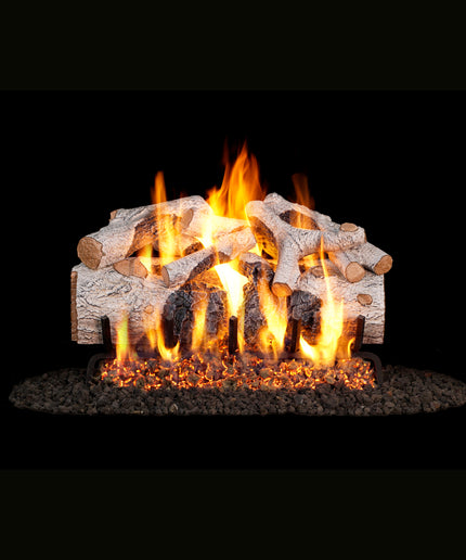 24" Real Fyre Charred Mountain Birch Gas Log Set with Remote Ignition