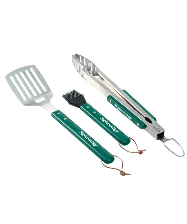 Big Green Egg Stainless BBQ Tool Set with Wood Handles 127686