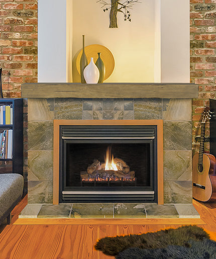 Pearl Mantels 60" Shenandoah Wood Fireplace Mantel Shelf with Corbels 412-60-10 - Dune Distressed