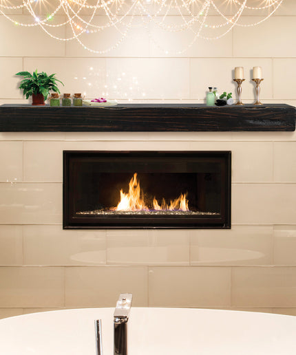Pearl Mantels 72" Shenandoah Wood Fireplace Mantel Shelf with Corbels 412-72-20 - Espresso Distressed