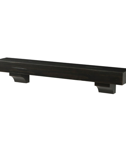 Pearl Mantels 60" Shenandoah Wood Fireplace Mantel Shelf with Corbels 412-60-20 - Espresso Distressed