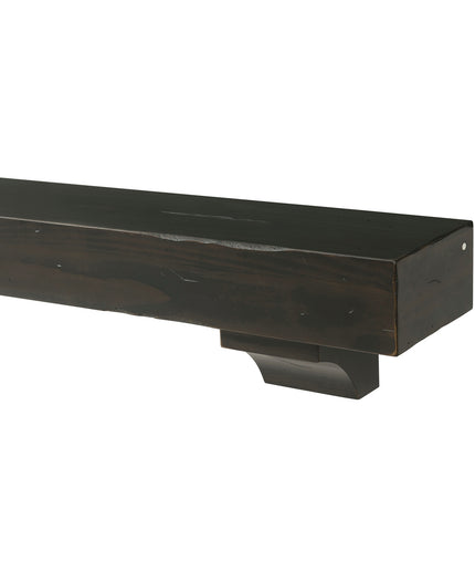 Pearl Mantels 60" Shenandoah Wood Fireplace Mantel Shelf with Corbels 412-60-20 - Espresso Distressed