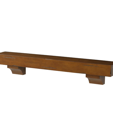 Pearl Mantels 60" Shenandoah Wood Fireplace Mantel Shelf with Corbels 412-60-50 - Medium Rustic Distressed