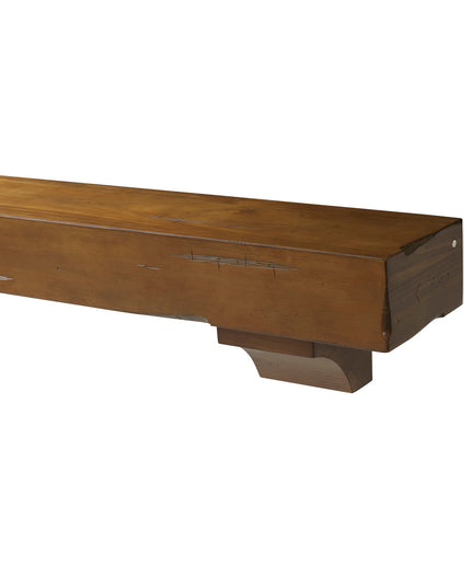 Pearl Mantels 60" Shenandoah Wood Fireplace Mantel Shelf with Corbels 412-60-50 - Medium Rustic Distressed