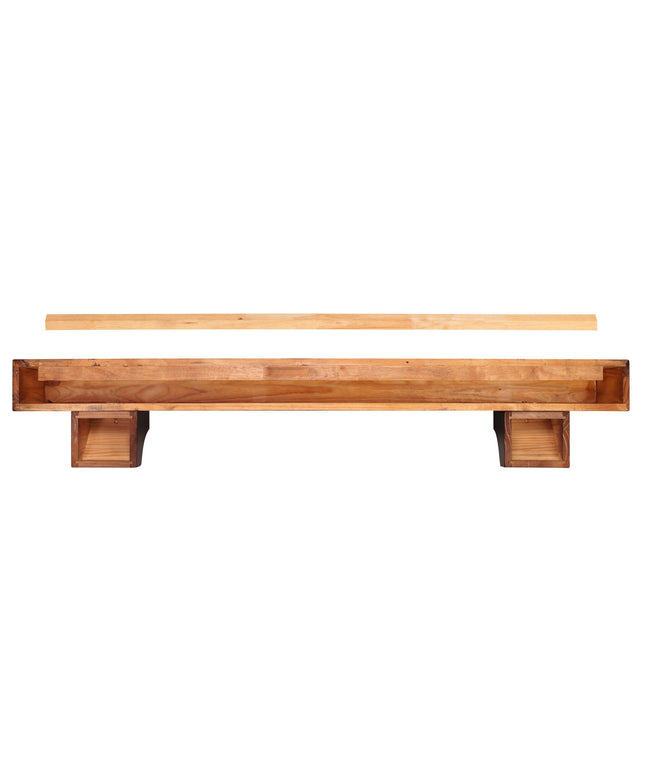 Pearl Mantels 72" Shenandoah Wood Fireplace Mantel Shelf with Corbels 412-72-70 - Cherry Distressed
